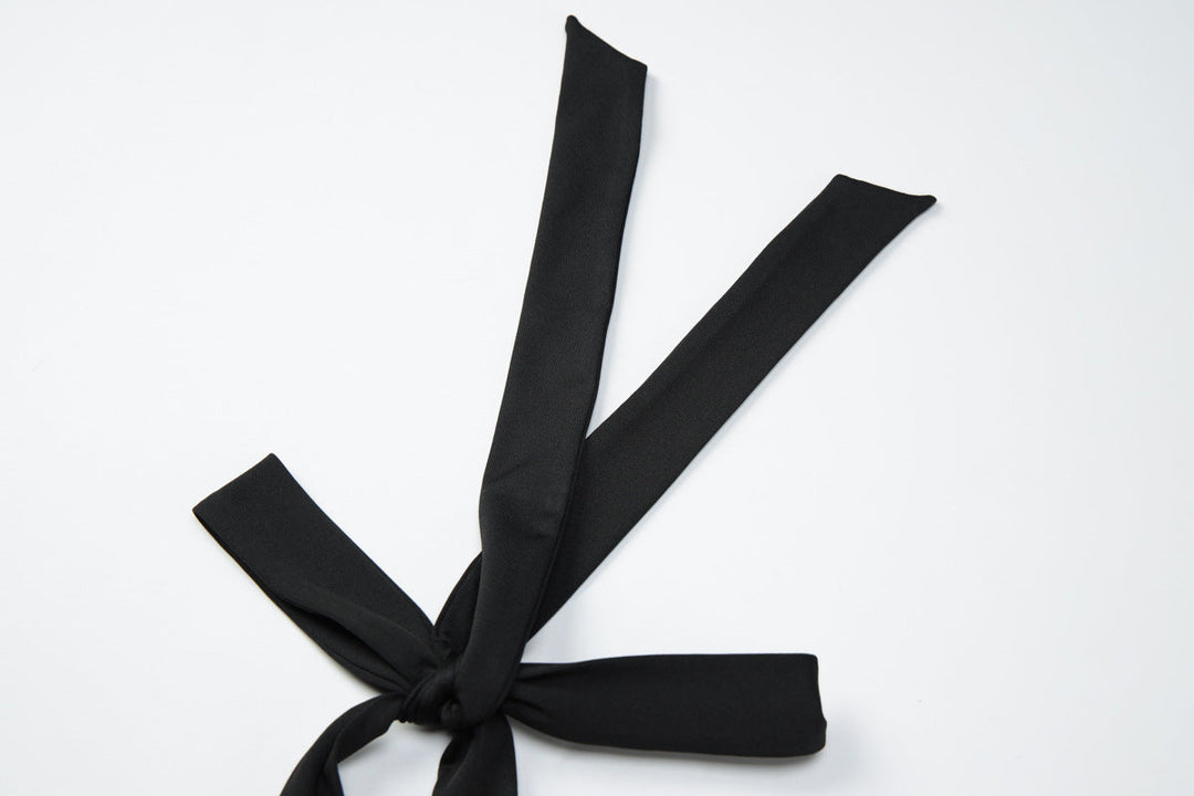 Hollow out self tie halter backless top