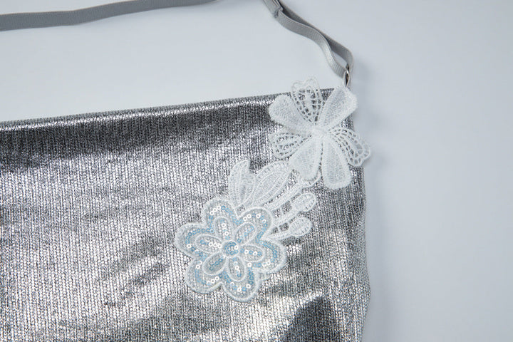 Cowl neck halter embroidery backless top