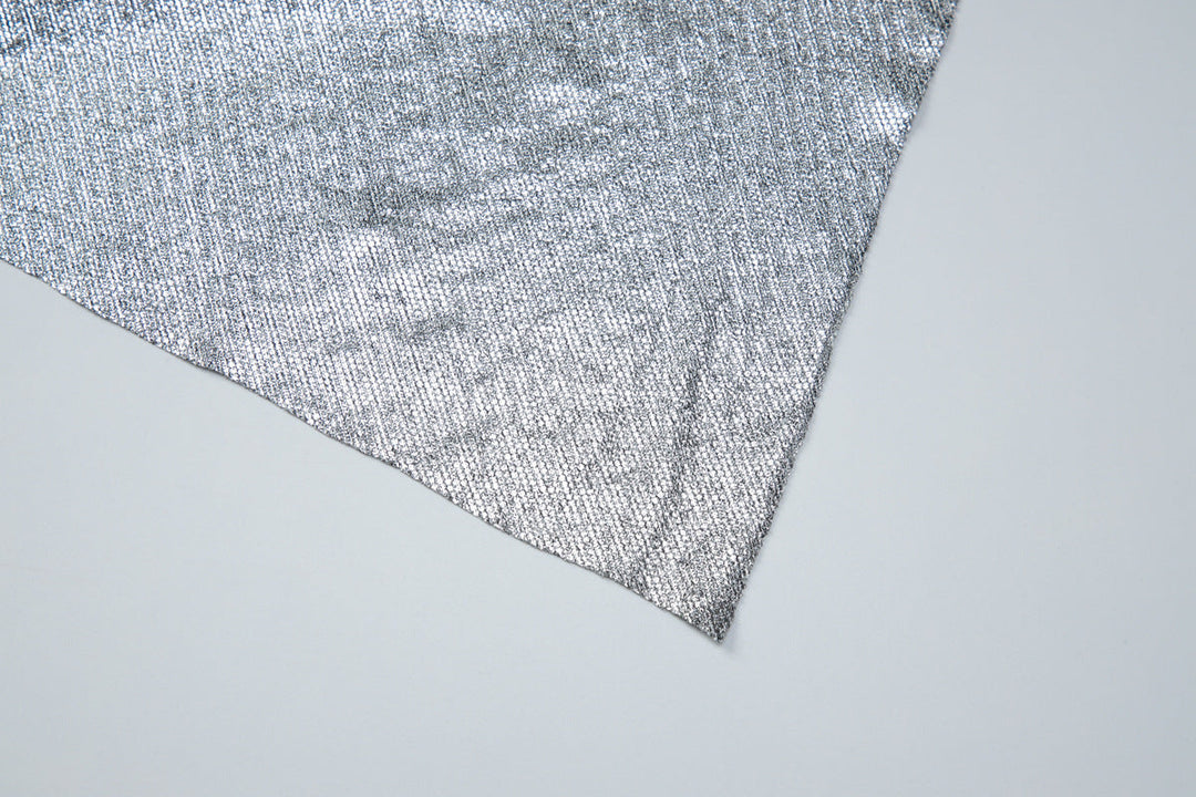 Cowl neck halter embroidery backless top