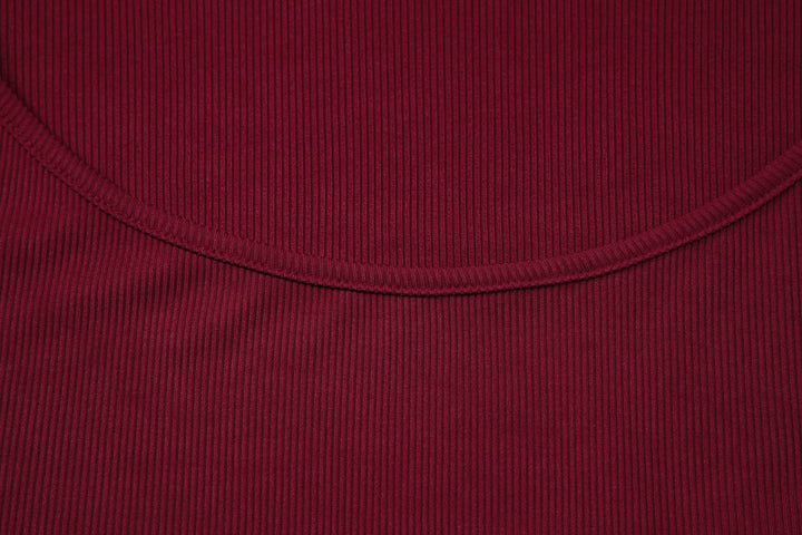 U neck halter ribbed backless solid maxi dress