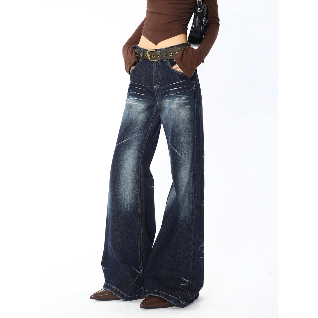 Contrast pocket low rise straight leg | Baggy Low Rise Jeans