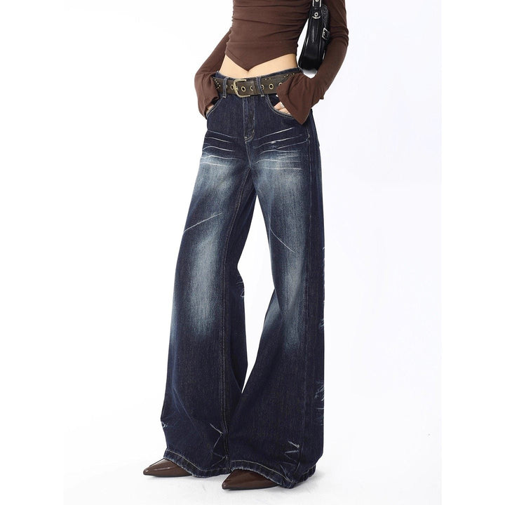 Contrast pocket low rise straight leg | Baggy Low Rise Jeans