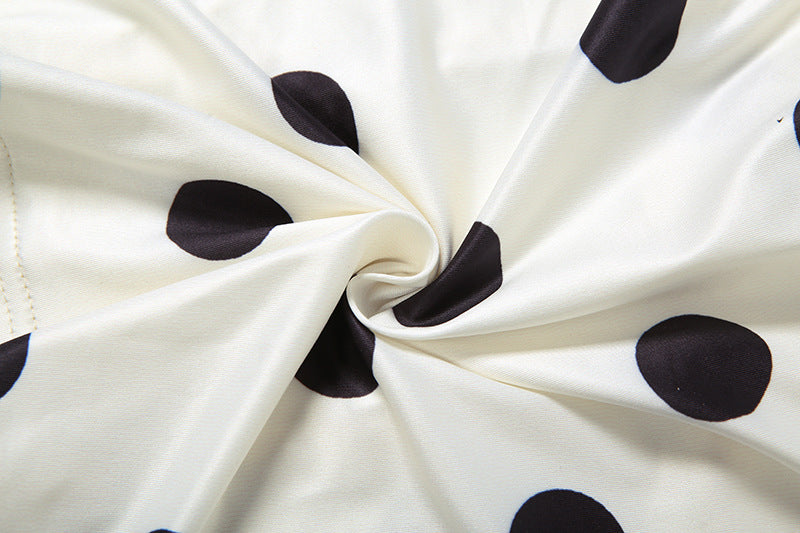 Polka dot hollow out self tie contrast tube top  | Festival Outfits Women