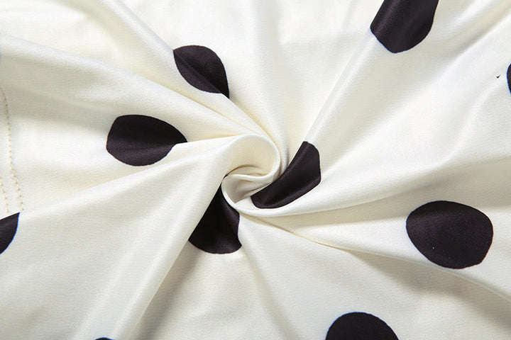 Polka dot hollow out self tie contrast tube top  | Festival Outfits Women