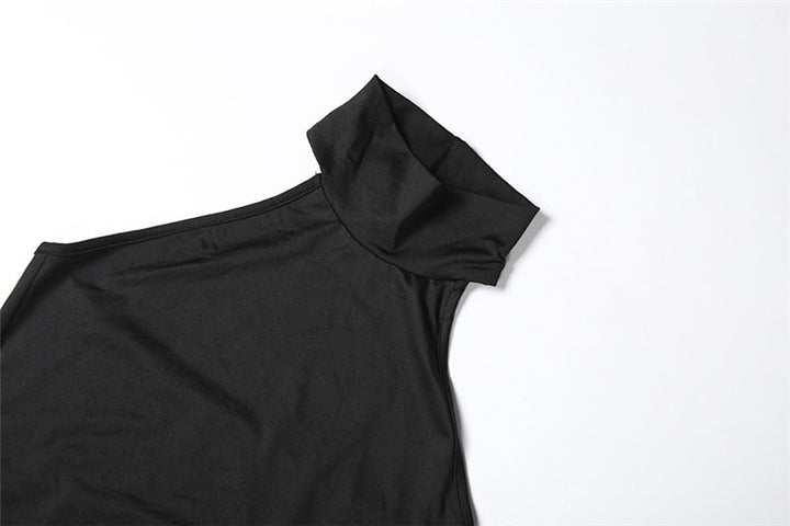 Halter ruched solid backless mini skirt set  | Festival Outfits Women