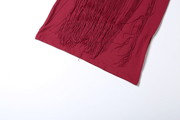 Sweetheart neck tassels backless tube maxi dress  | Festival Outfits Women