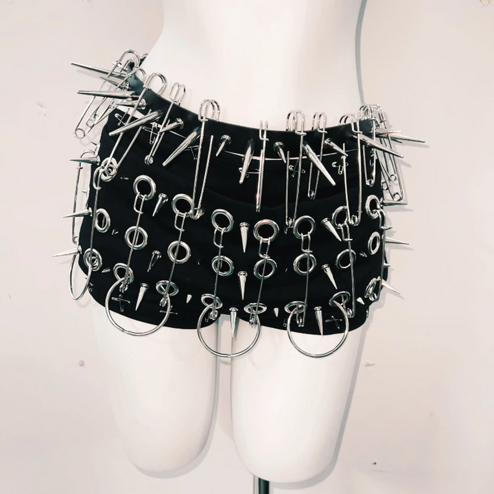Rivet o ring hollow out short pant set  | Festival Outfits Women