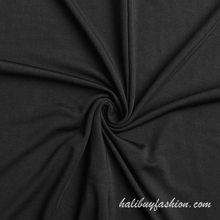 High neck sleeveless ruched solid high slit maxi dress - Halibuy - 18