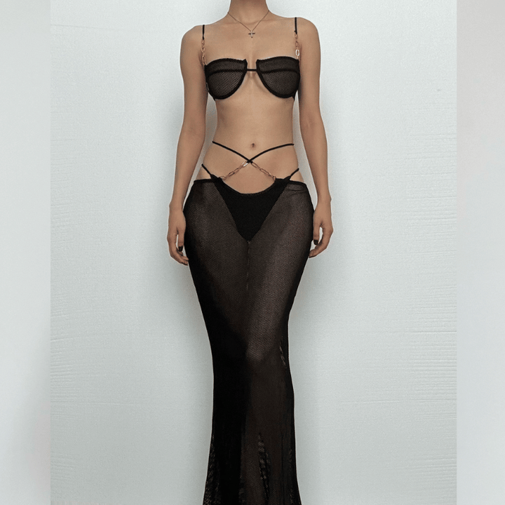 Siket ɗin siket mai ƙulli mai kyau da aka yi da cami maxi | Kayan Biki na Mata