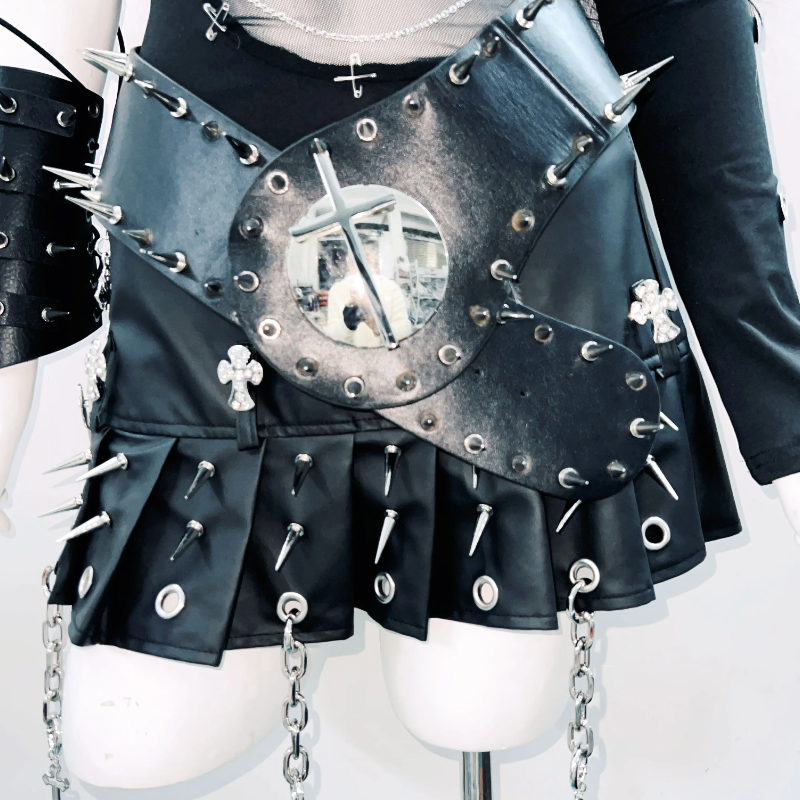 Irregular o ring metal chain long sleeve hollow out bodysuit