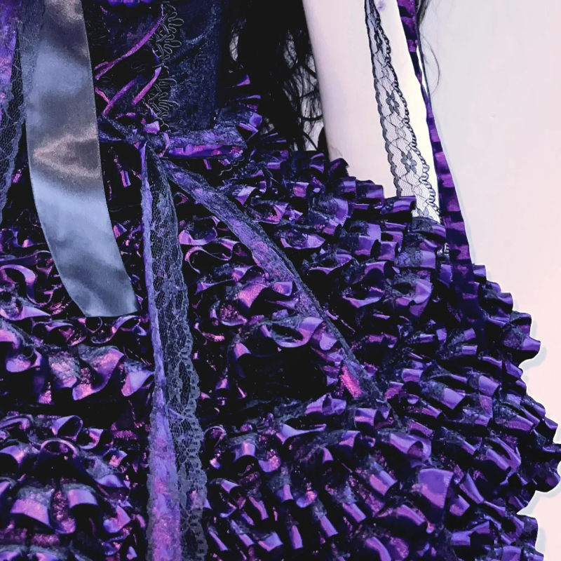 Long flared sleeve lace beaded ruffle cami midi skirt set  | Festival Outfits Women