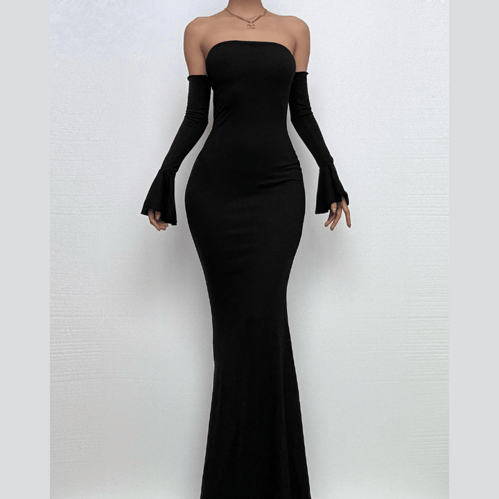 Gloves off shoulder backless tube maxi dress  | Festival Outfits Women