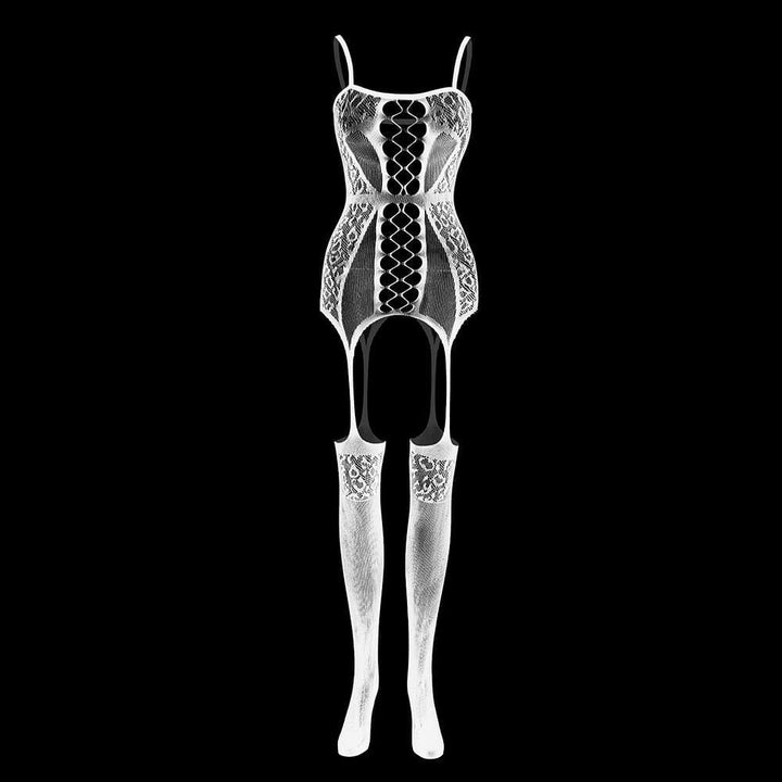 Lace patchwork suspender mesh bodystocking  | Festival Outfits Women