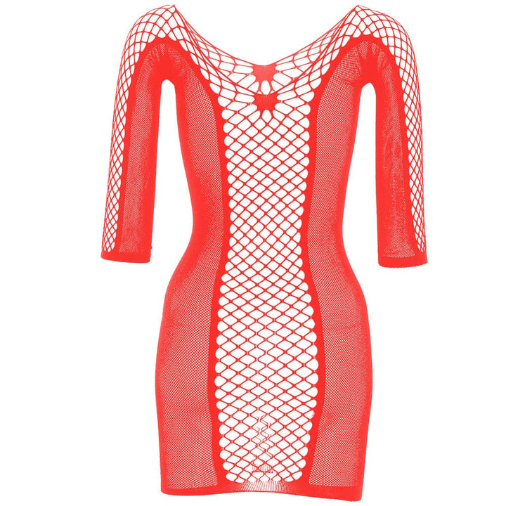 Long sleeve fishnet off shoulder mini dress  | Festival Outfits Women