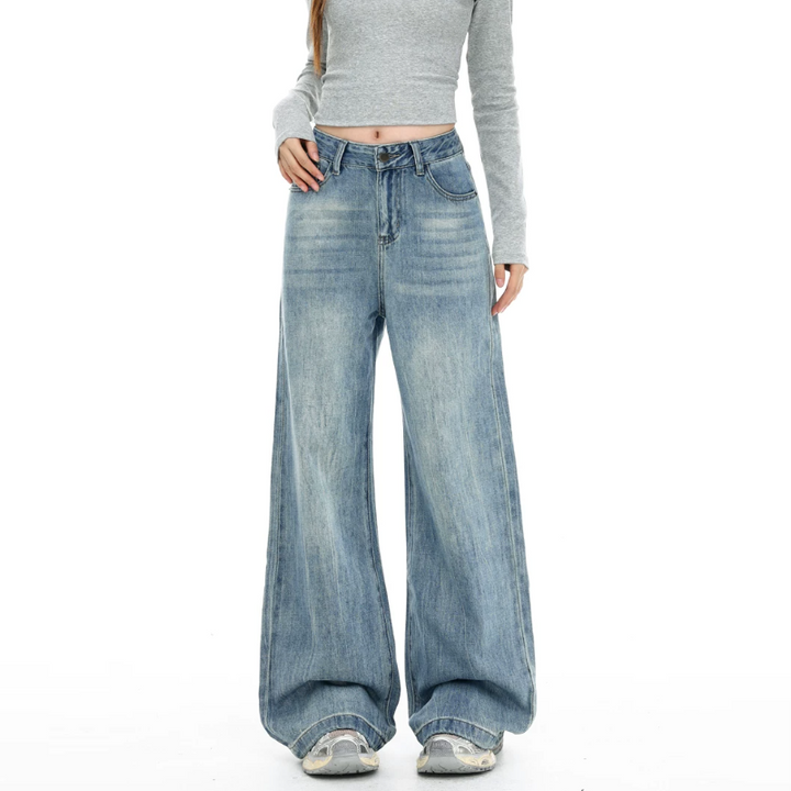 Button zip-up pocket low rise straight leg | Baggy Low Rise Jeans