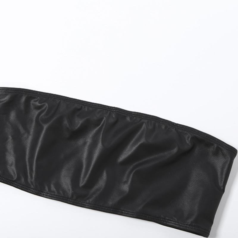 Long sleeve PU leather medium rise pant set  | Festival Outfits Women