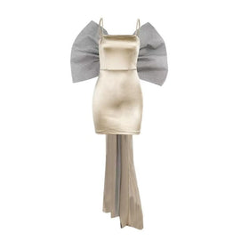 Bowknot applique glitter cami mini dress  | Festival Outfits Women