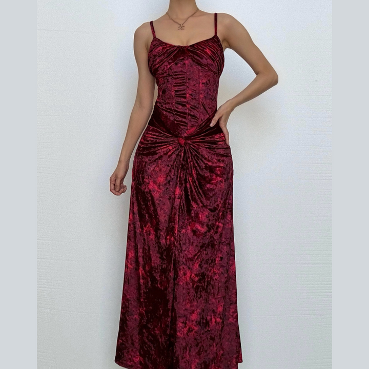 Ruched v neck zip-up print contrast cami maxi dress  | Festival Outfits Women