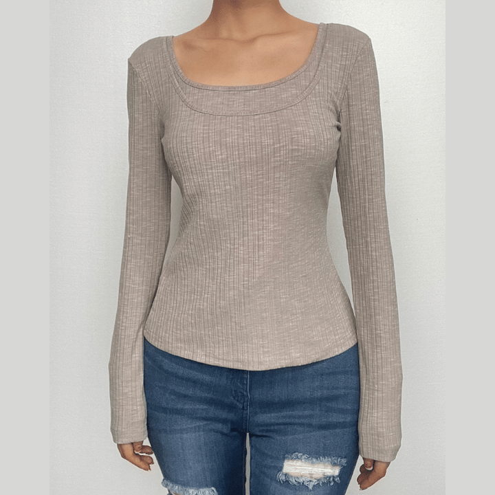 Long sleeve ribbed solid 2 piece top-final-sale  | Festival Outfits Women