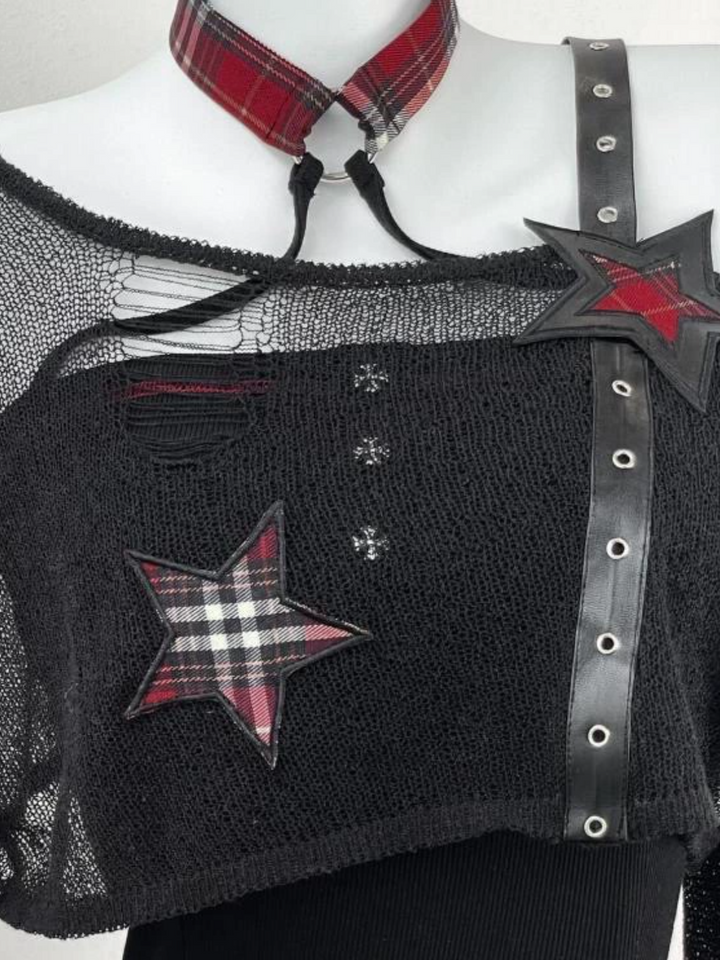 Long sleeve irregular plaid ruffle 2 piece mini dress  | Festival Outfits Women