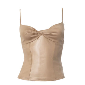 PU leather ruched cami top  | Festival Outfits Women