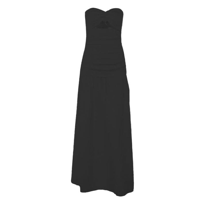 Hollow out ruched tube cut out maxi dress  | Festival Outfits Women
