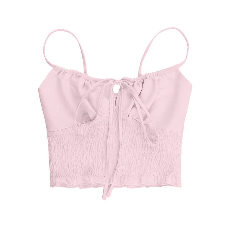 Smocked self tie ruffle cami top  | Festival Outfits Women