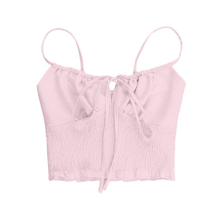 Smocked self tie ruffle cami top  | Festival Outfits Women