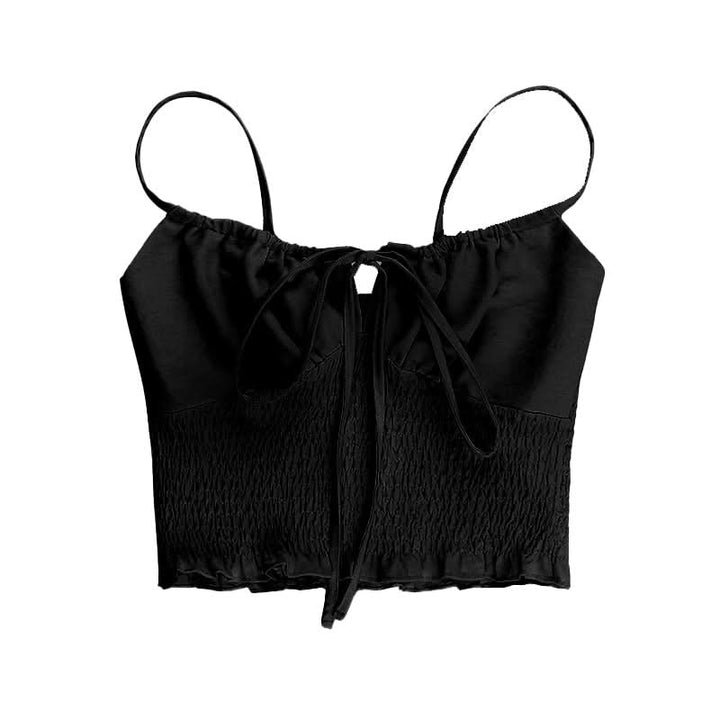 Smocked self tie ruffle cami top  | Festival Outfits Women