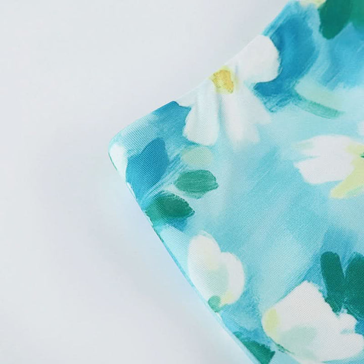 Flower print contrast mini skirt  | Festival Outfits Women