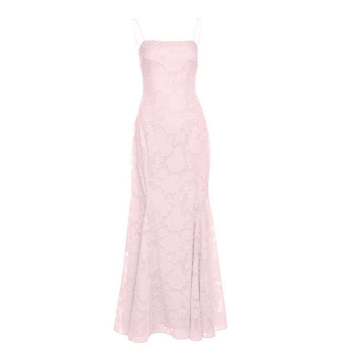 Square neck zip-up self tie spaghetti strap maxi dress  | Festival Outfits Women