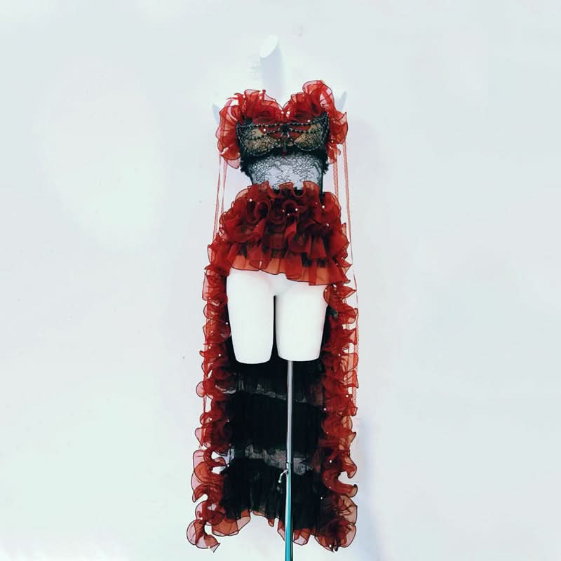 Ruffle beaded lace cami mini dress  | Festival Outfits Women