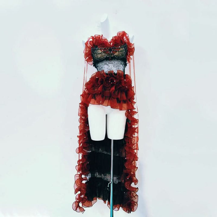 Ruffle beaded lace cami mini dress  | Festival Outfits Women