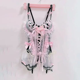 Bowknot ruffle lace hem cami top  | Festival Outfits Women