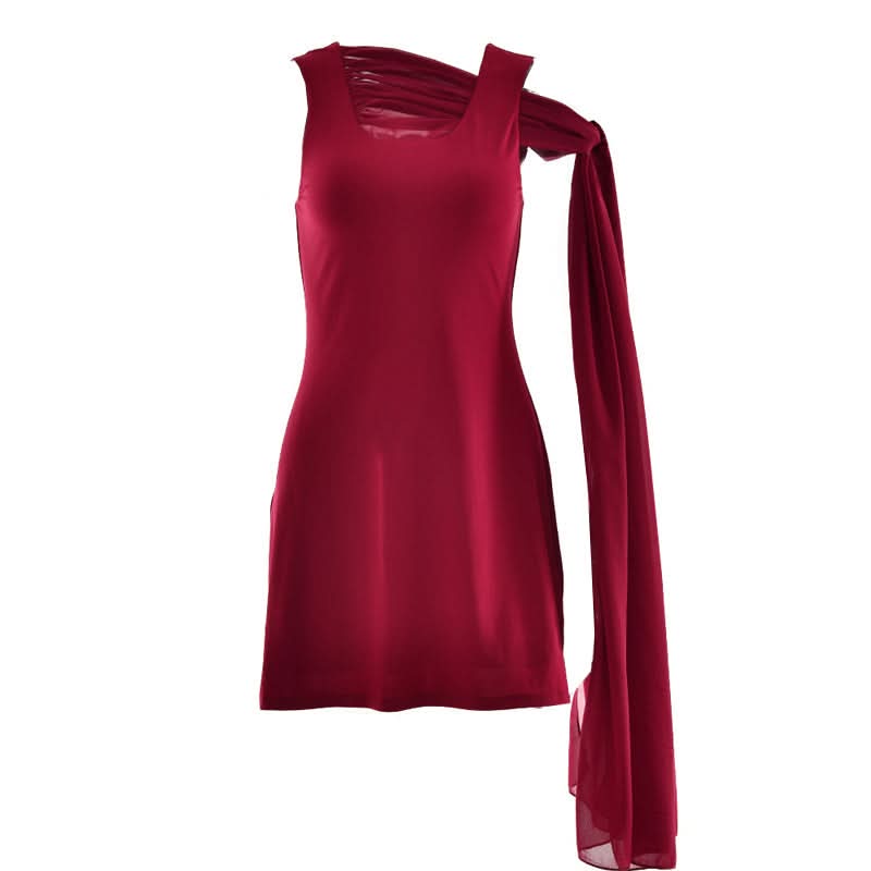 U neck knotted solid mini dress  | Festival Outfits Women