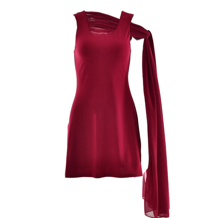 U neck knotted solid mini dress  | Festival Outfits Women