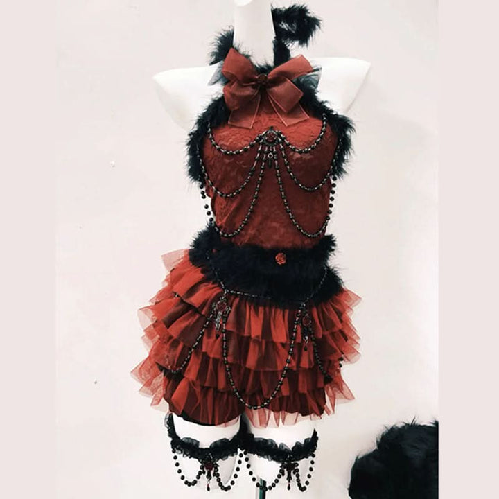 Beaded bowknot fluffy flower applique mini dress  | Festival Outfits Women