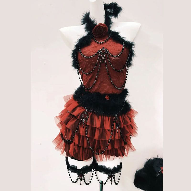 Beaded bowknot fluffy flower applique mini dress  | Festival Outfits Women