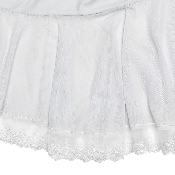 Irregular lace hem self tie tube midi dress  | Festival Outfits Women