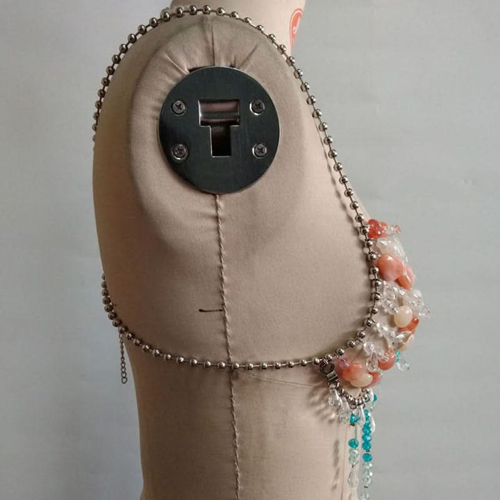 Beaded halter metal chain cami top  | Festival Outfits Women
