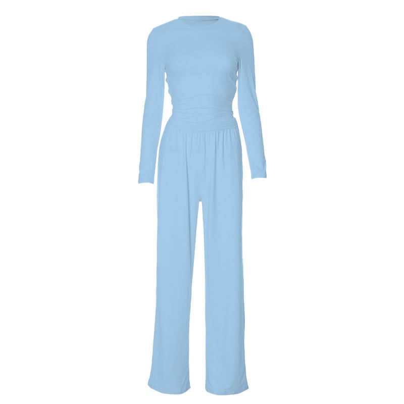 Long sleeve crewneck solid pant set  | Festival Outfits Women
