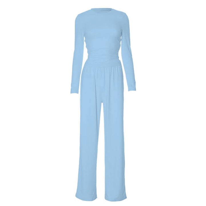 Long sleeve crewneck solid pant set  | Festival Outfits Women