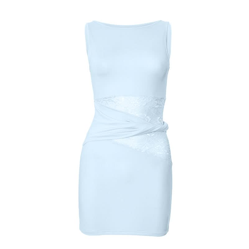 Lace patchwork sleeveless mini dress  | Festival Outfits Women