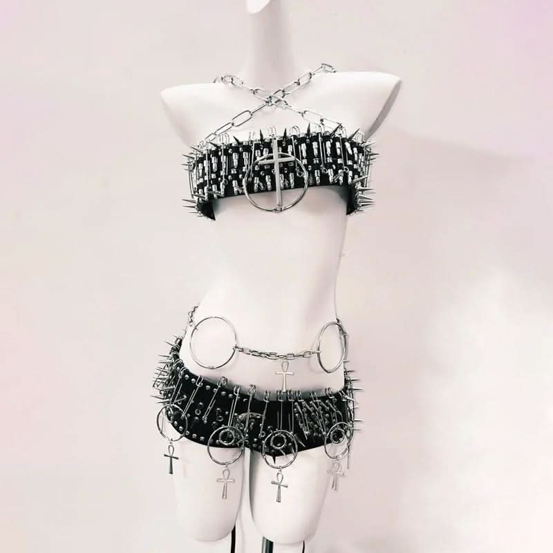 O ring metal chain rivet cami top  | Festival Outfits Women