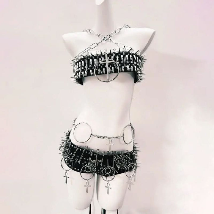 O ring metal chain rivet cami top  | Festival Outfits Women