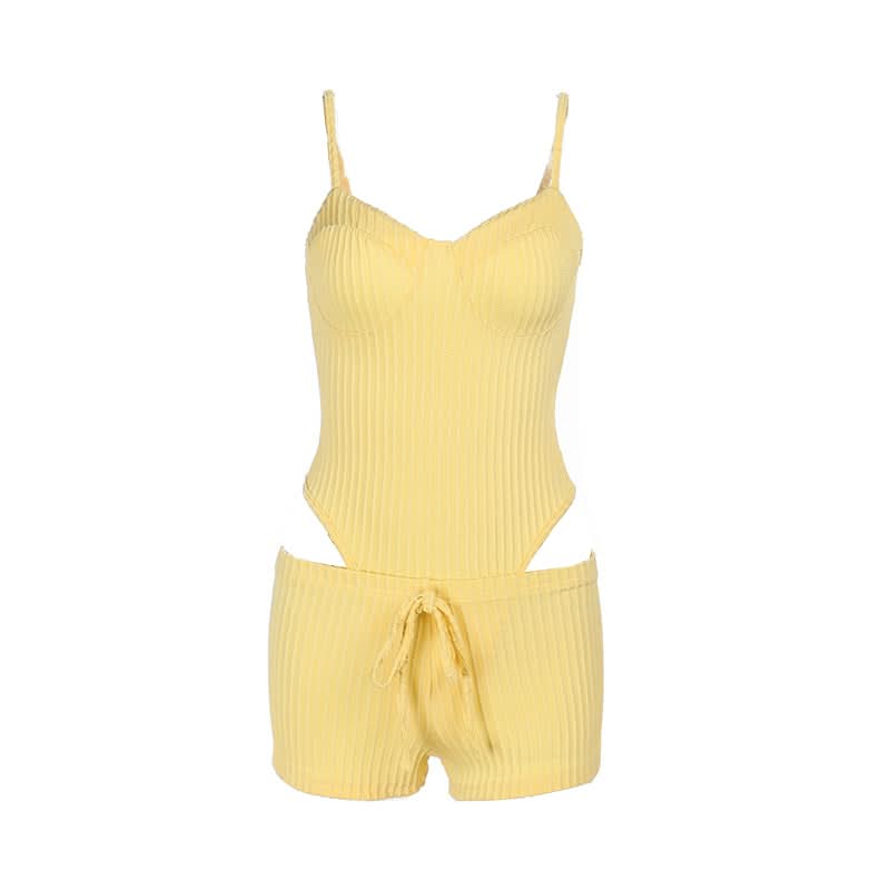 Textured self tie cami short pant set  | Festival Outfits Women
