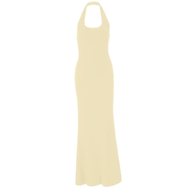 Halter u neck backless solid maxi dress  | Festival Outfits Women