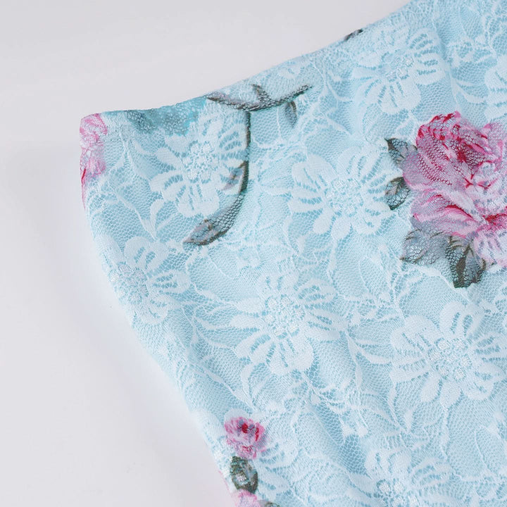 Flower print ruffle lace maxi skirt  | Festival Outfits Women