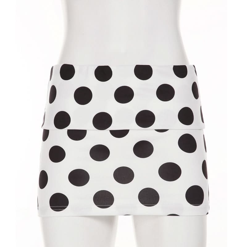 Polka dot A line contrast mini skirt  | Festival Outfits Women