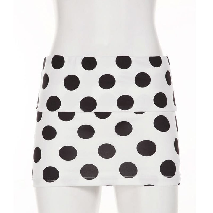 Polka dot A line contrast mini skirt  | Festival Outfits Women